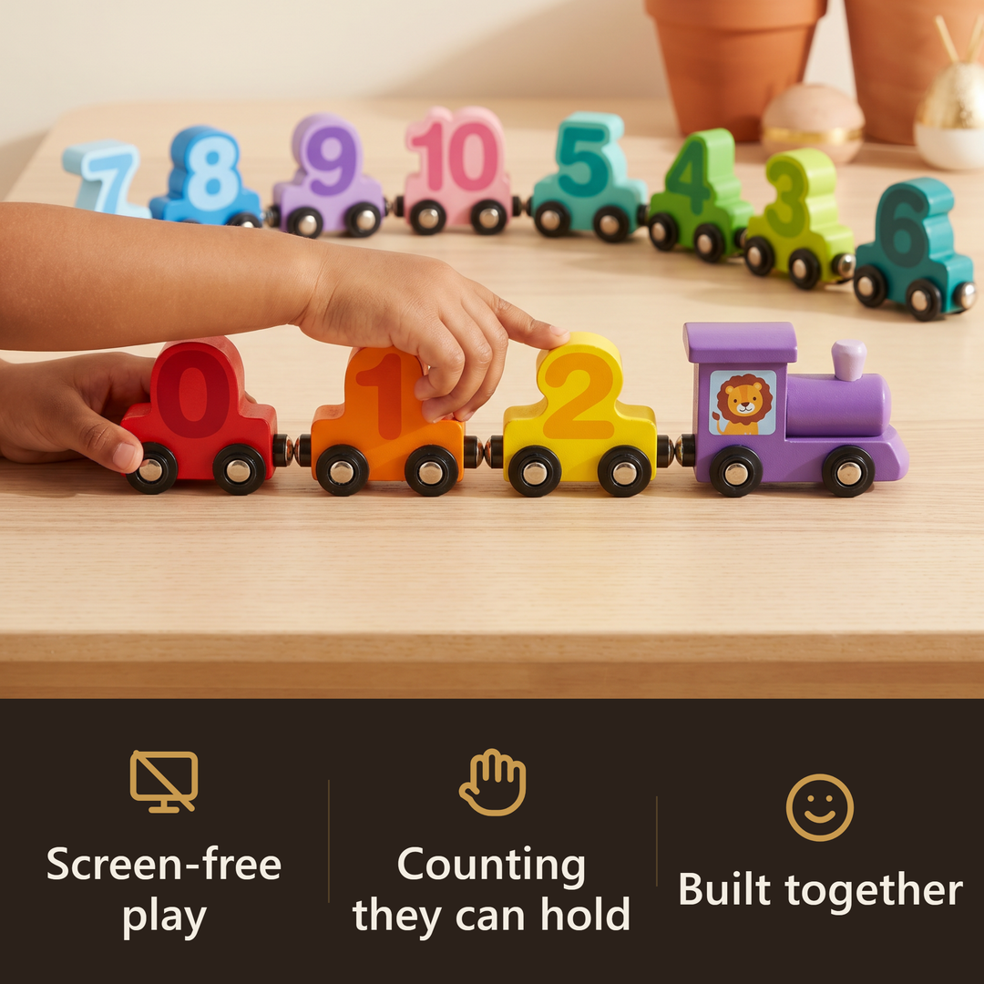 Wooden Magnetic Number Train - hook