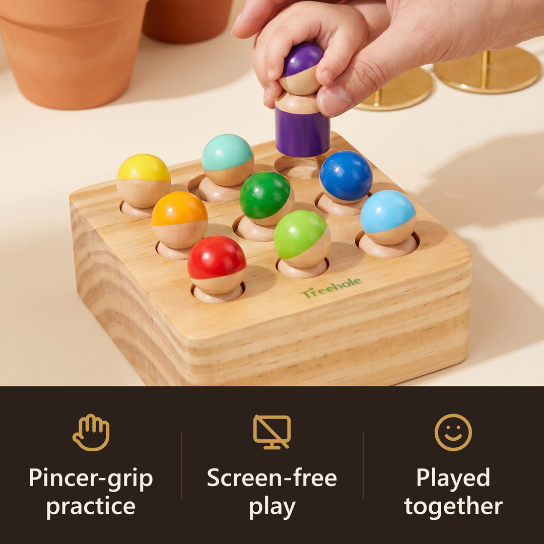 Montessori Wooden Peg People Board - hook