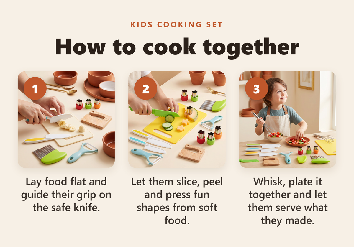 Kids Real-Cooking Tools Set - howto