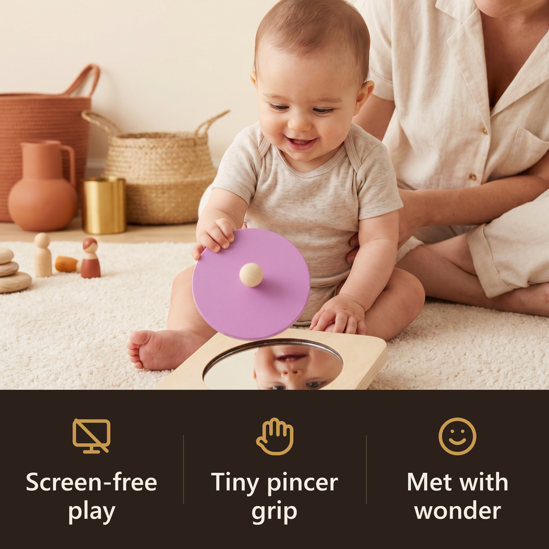 Montessori Mirror Peekaboo Knob Puzzle - hook
