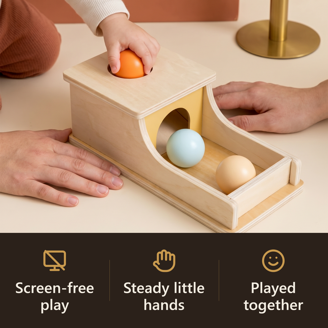 Montessori Wooden Object Permanence Box - hook