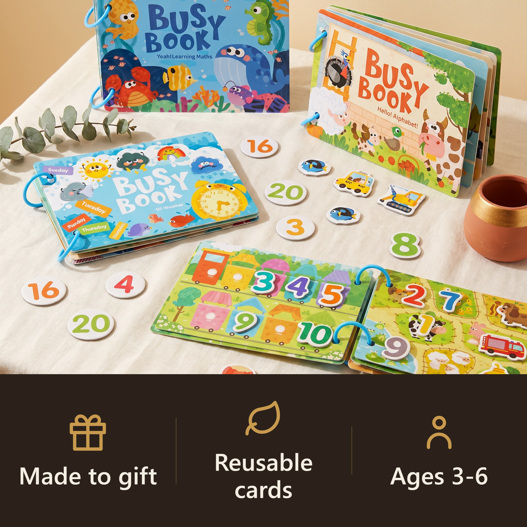 Montessori Busy Book - Match & Stick - gift