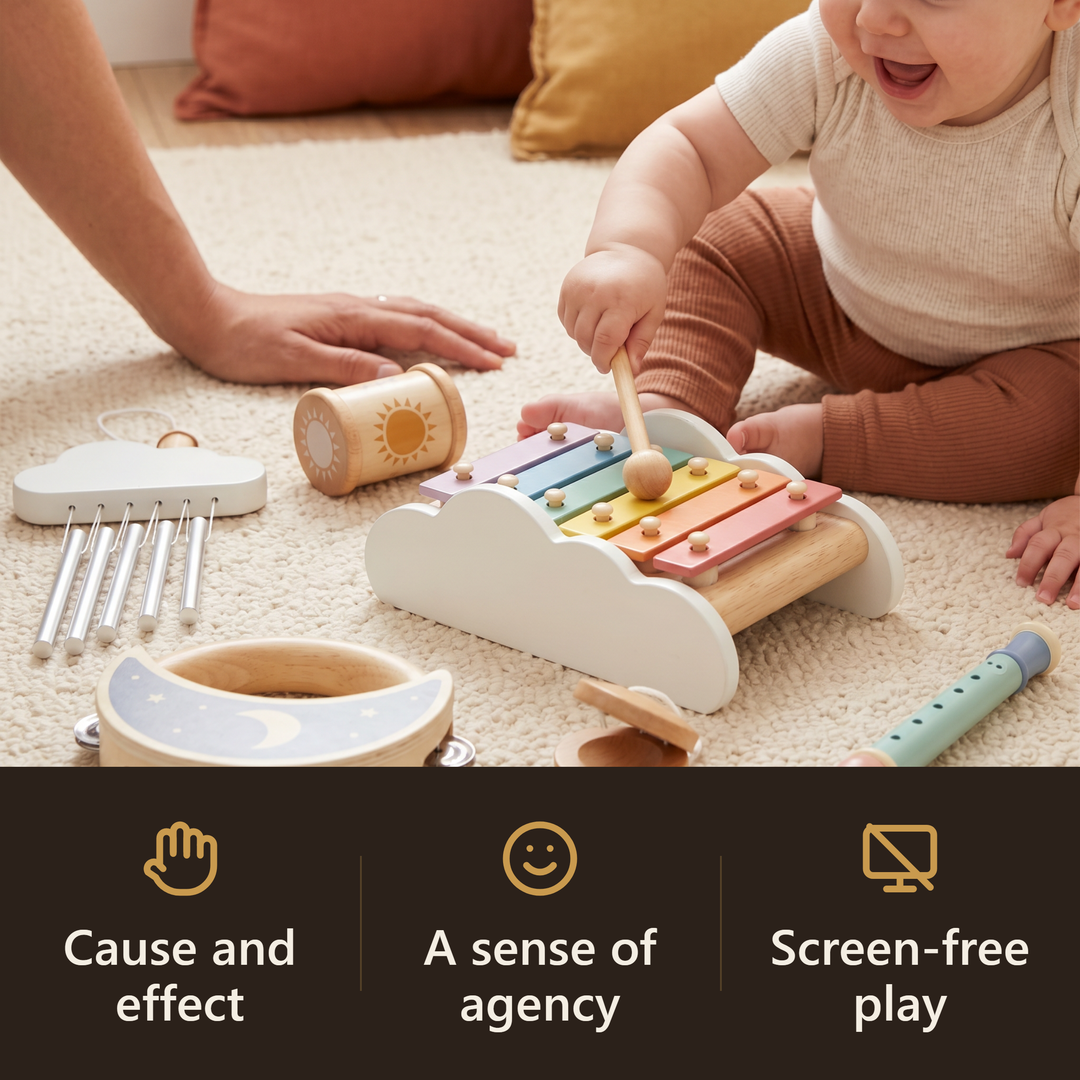 7pc Wooden Baby Music Set - hook