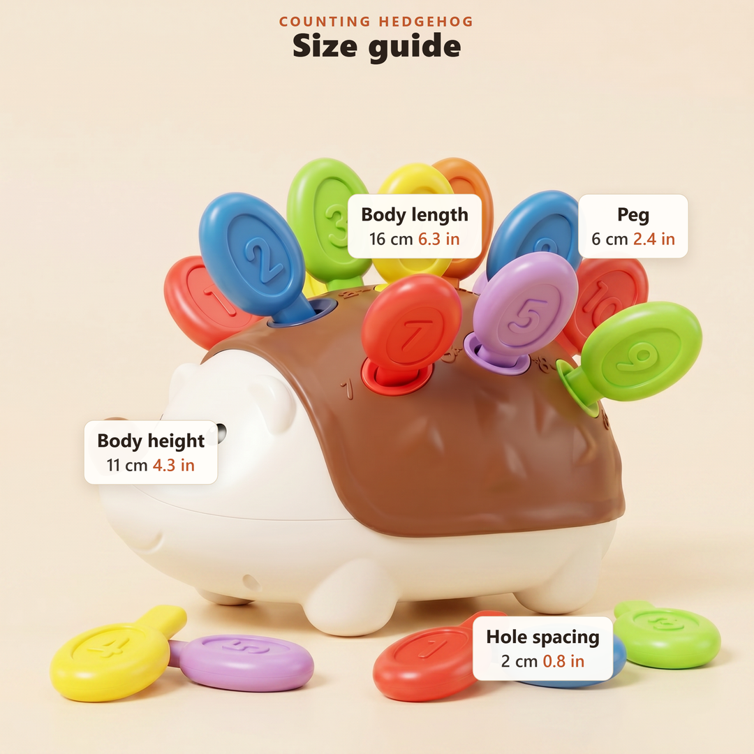Size guide - approximate body, peg and hole measurements in cm and inches