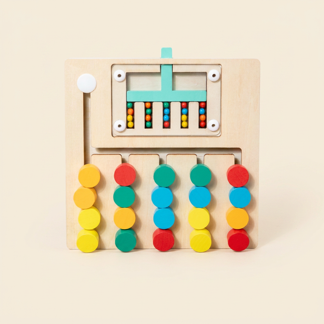 5 colors - Wooden Color-Slide Logic Puzzle