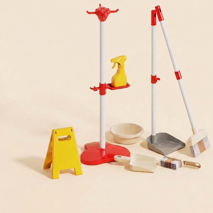 8-Piece Red - Kids Cleaning Toy Set