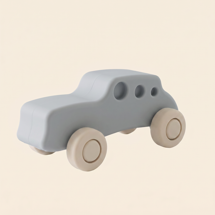 Soft Baby Vehicle Toys - Silicone Car - Grey