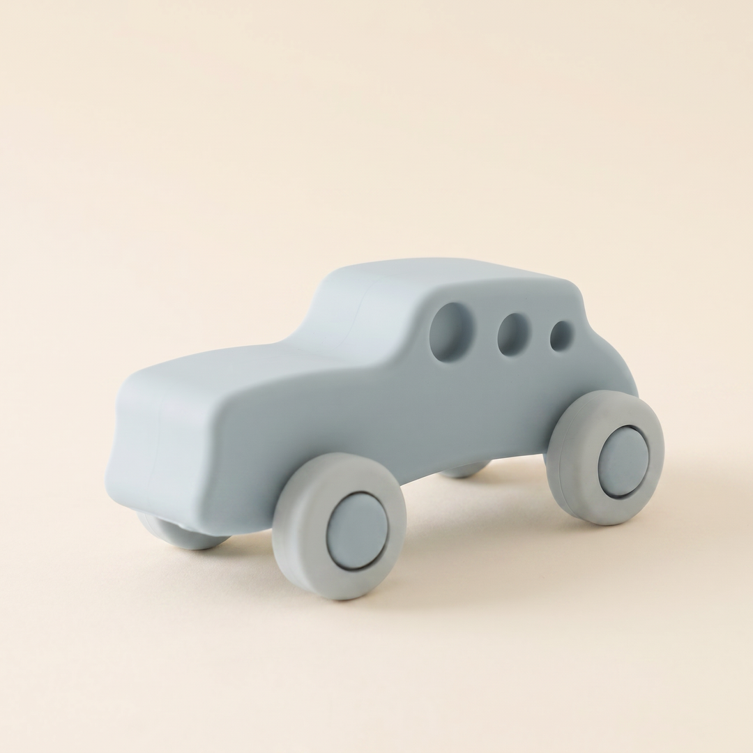 Soft Baby Vehicle Toys - Silicone Car - Blue
