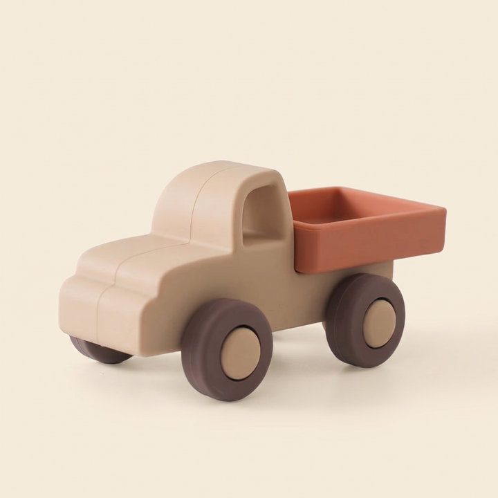 Soft Baby Vehicle Toys - Silicone Truck - Tan