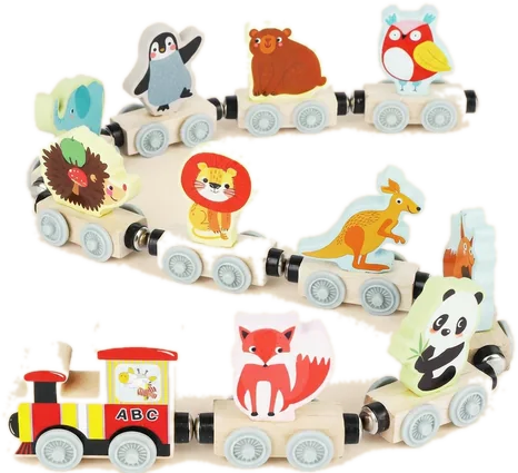 Magnetic Wooden Animal Train, a Montessori gift for toddlers
