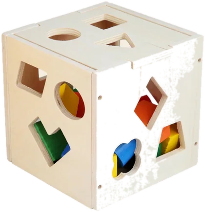 Wooden shape sorter cube
